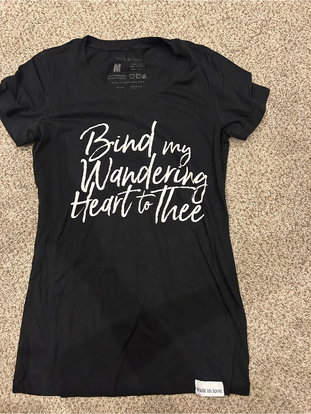 Black Graphic Tee - "Bind My Wandering Heart to Thee"